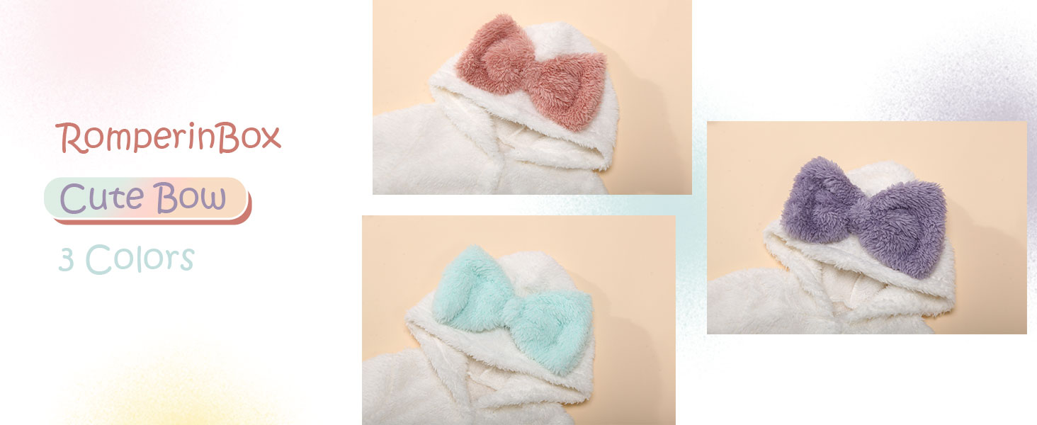 RomperinBox Baby Girl Hoodie Long Sleeve Fuzzy Pullover 0-24 Months