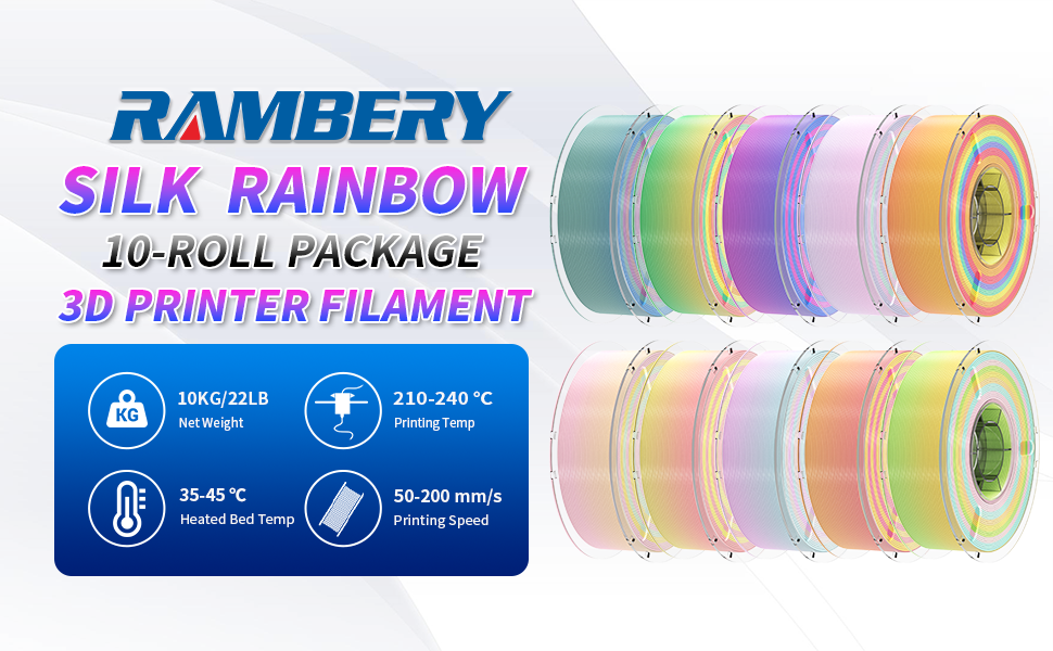 matte 3d printer filament pla 1.75mm bundle 3d printing 1.75 Rainbow pla color shift multicolor Silk