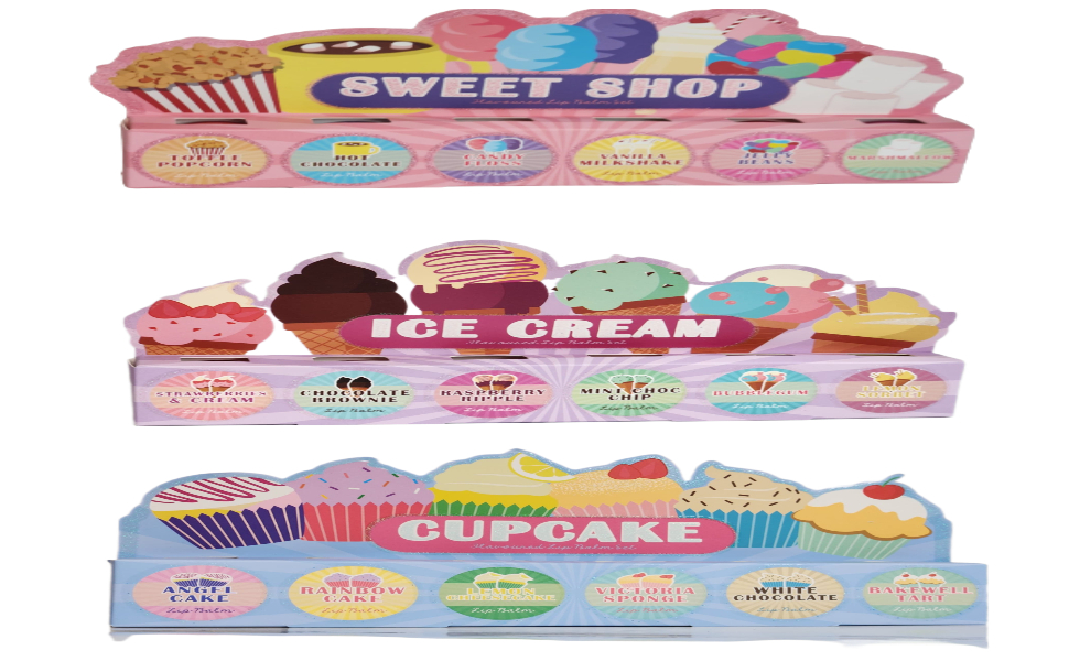 Lip Balm Set Cupcake Flavoured Lip Balm For Dry Lips Assorted Flavors 6 x 4.2g Gift Box Pack