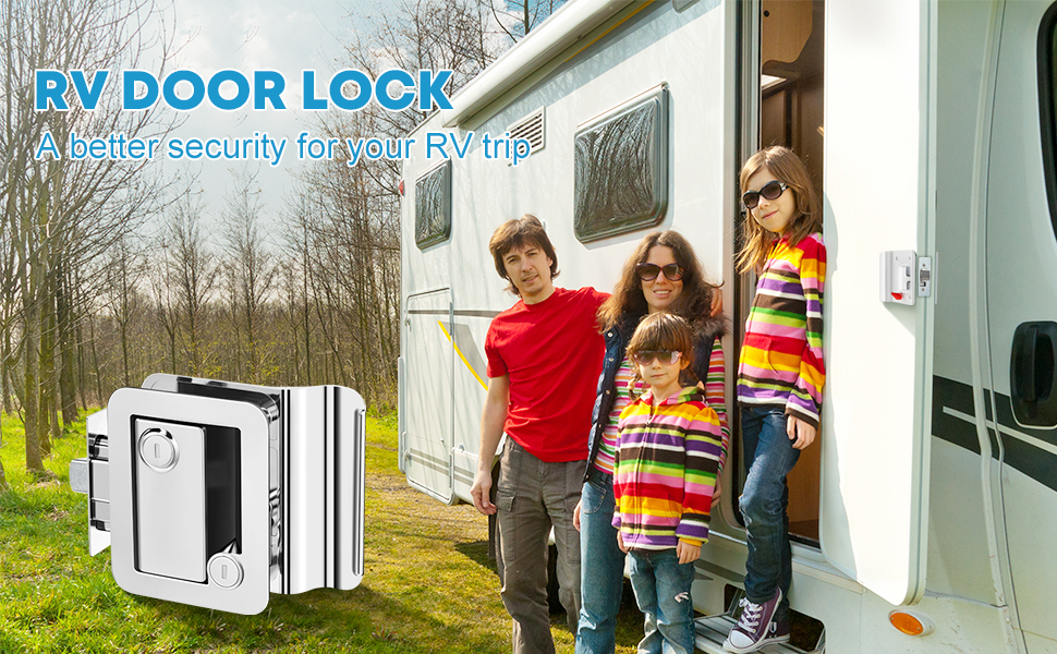 Kohree RV Trailer Camper Entry Door Lock Handle, Polar