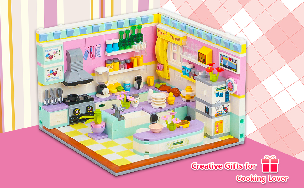 PinkBee Friends House Building Block Sets, Girls Mini