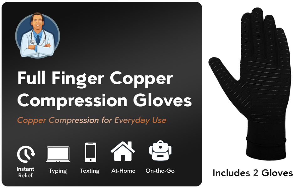 Dr. Frederick's Original Copper Full Finger Arthritis Glove