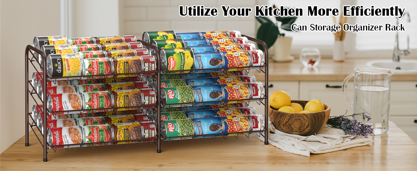 NANANARDOSO Can Organizer for Pantry, 3 Tier Can Dispenser