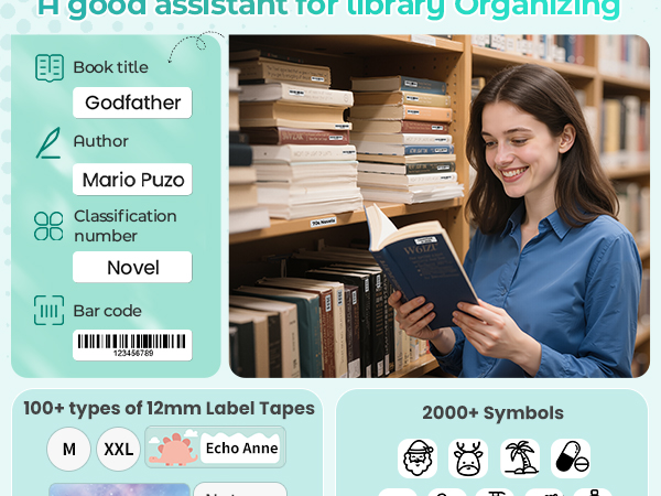 label maker machine d30 Black on White Long Tape