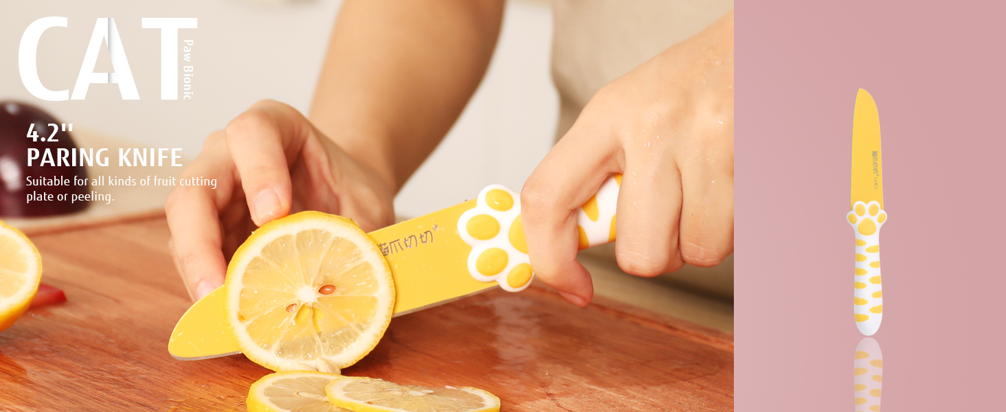 hecef Kitchen Knife Set with Detachable Block, NonStick Coated Knife