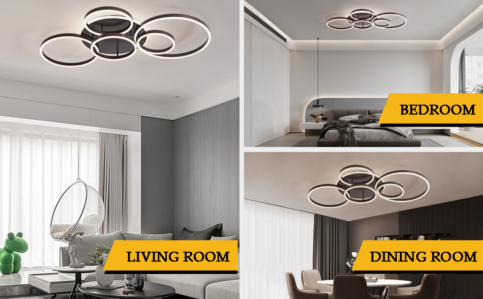 Dimmable Ceiling Lighting,116Cm Flush Mount Ceiling Lights With Remote Control,108W 6400Lm