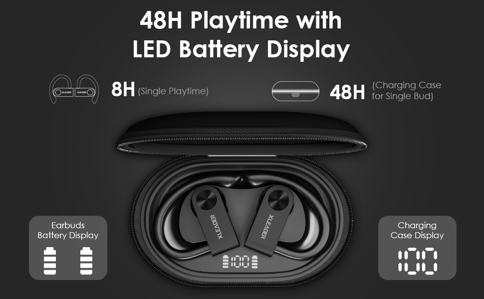 wireless earbuds with led display