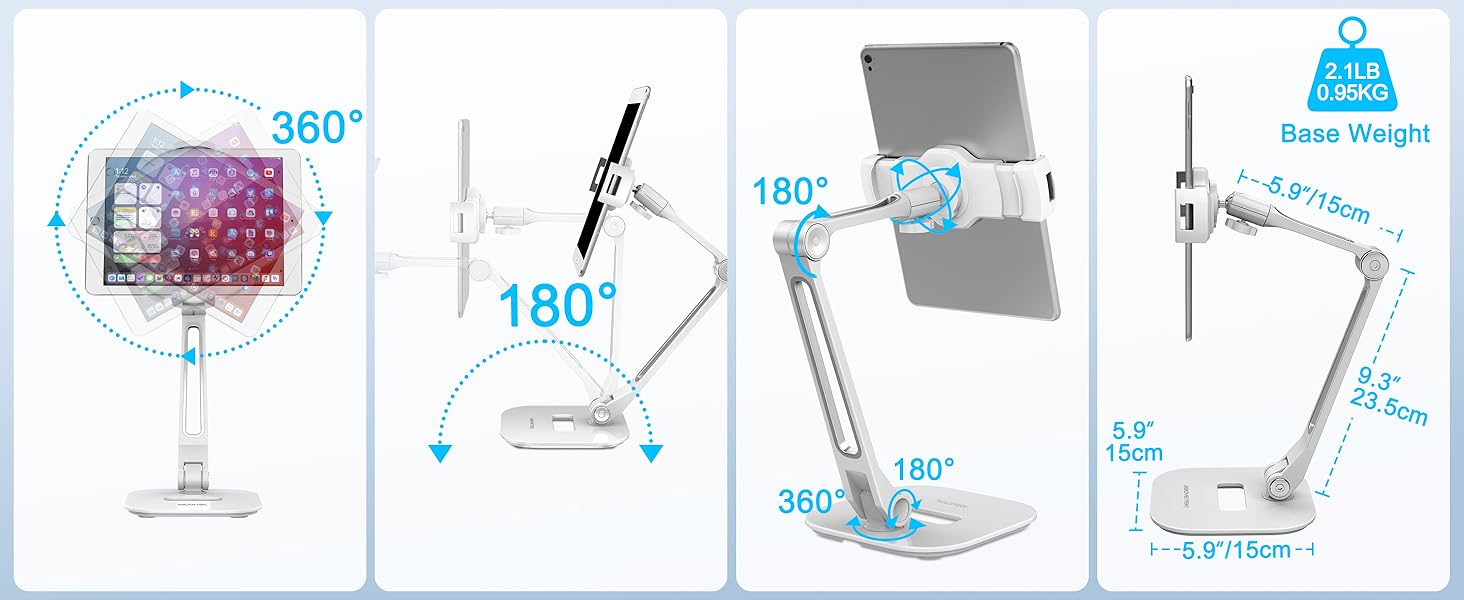 Long Arm Aluminum Tablet Stand