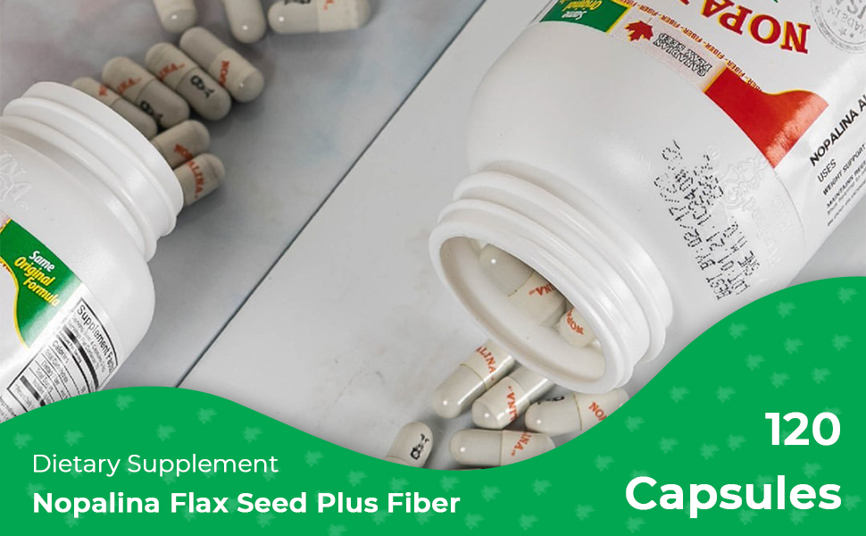 Nopalina Flax Seed Fiber 120 Capsules Health & Household