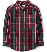 Gymboree Boys' and Toddler Long Sleeve Plaid Button Up Shirt