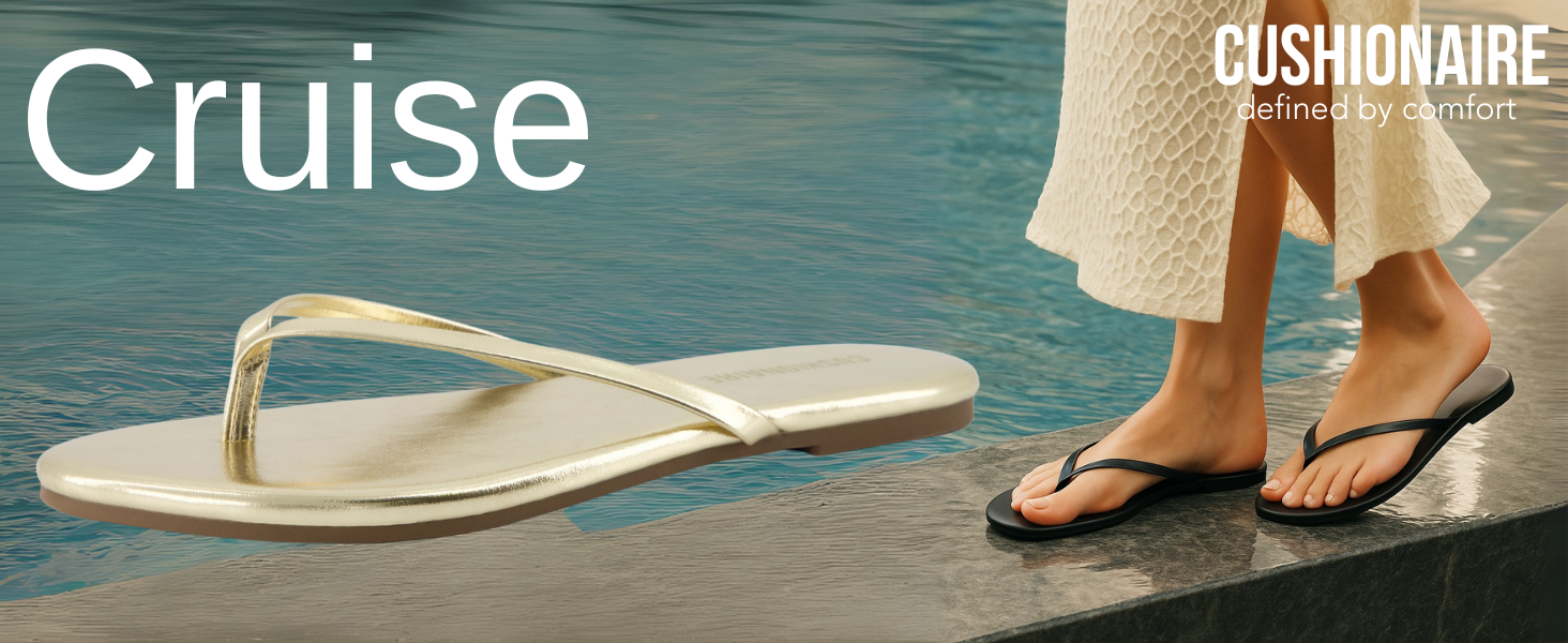 CUSHIONAIRE Cruise Women’s Minimalist Flip Flops – Ultra-Lightweight Summer Sandals