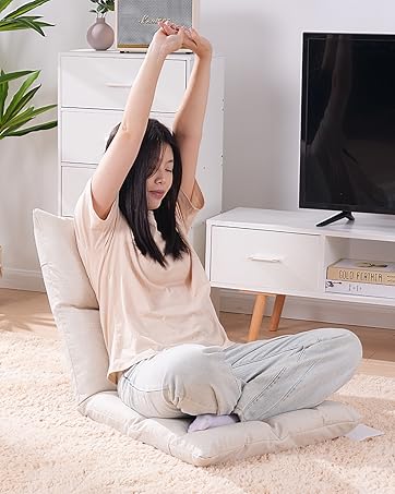 Amazon｜VECELO 座椅子 5段階調節 3way 折りたたみ可能 幅60CM ふあふ