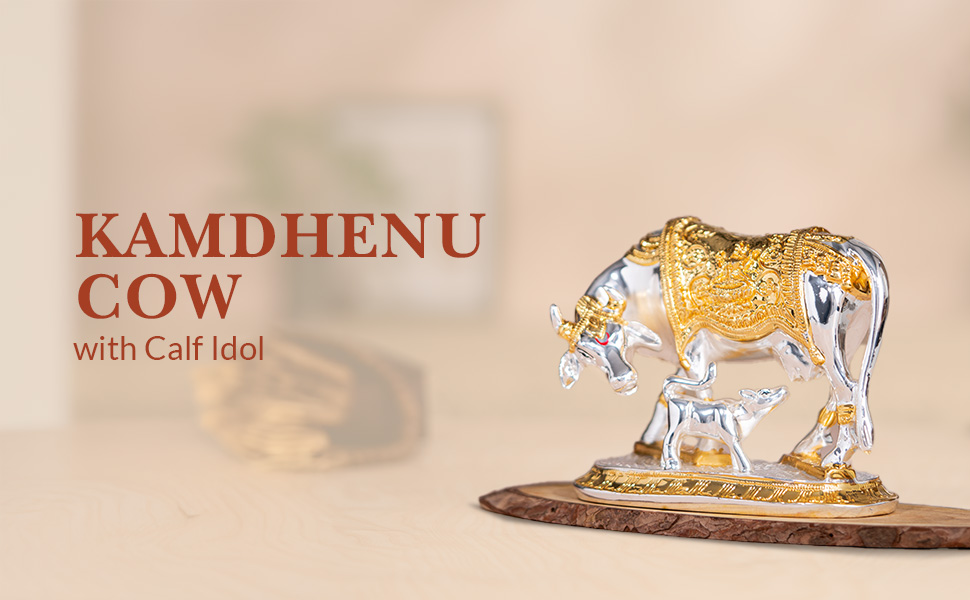 Vastu Kamdhenu Cow and Calf Idol