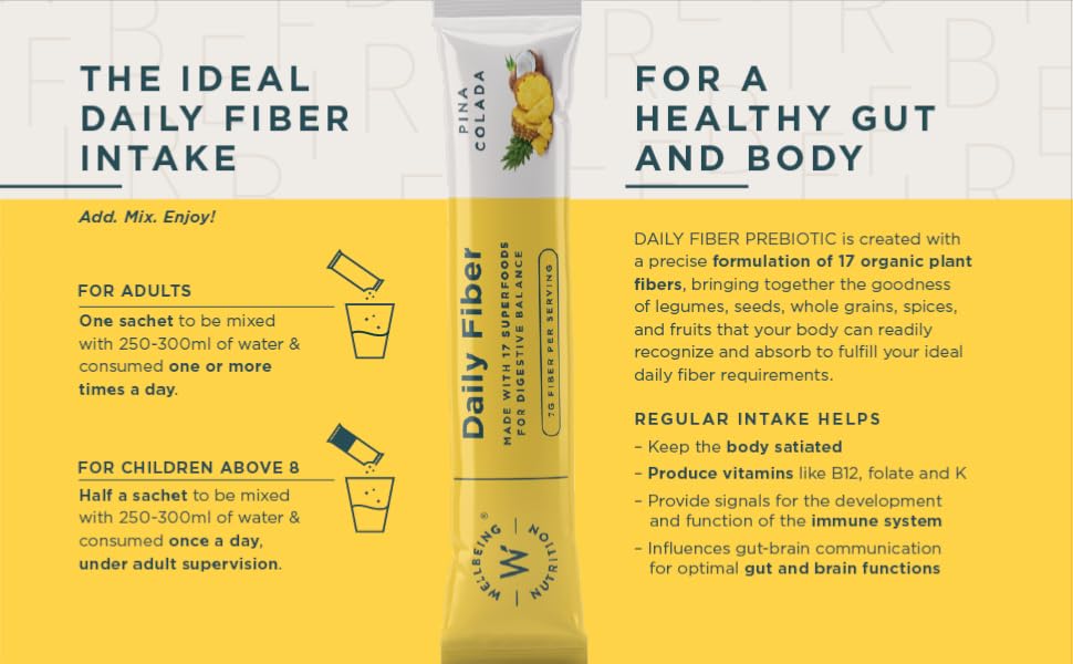 Wellbeing Nutrition Daily Fiber Powder Natural Prebiotic Digestive