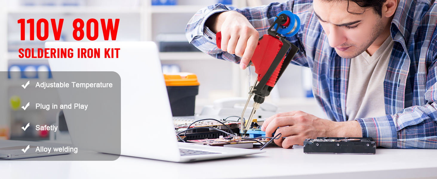 Soldering Gun,80W Solder Gun Kit with Interchangeable Iron