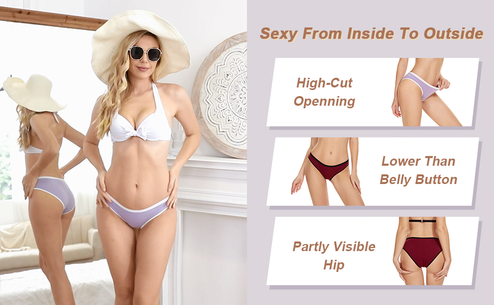 High-cut briefs sexy women panties colorful underwear