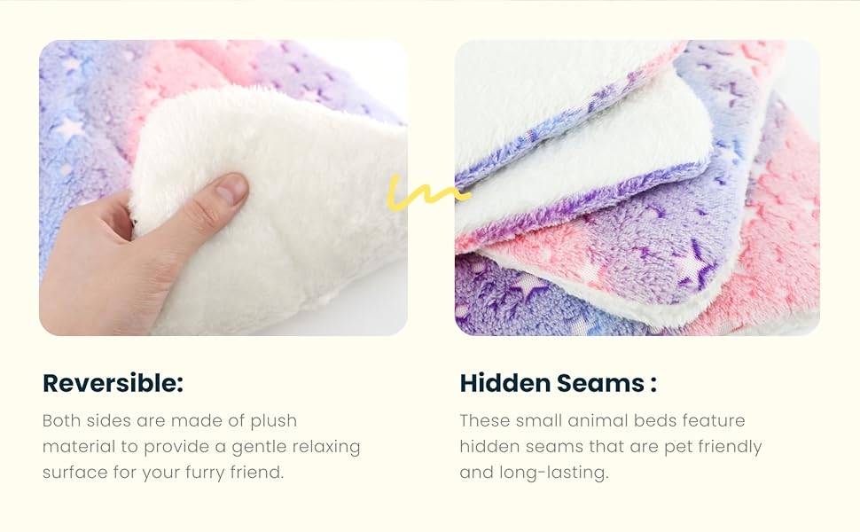 Guinea Pig Bed, Washable Bunny Mat, Fleece Rabbit Bedding, Soft Flannel Small Animal Cage Liner