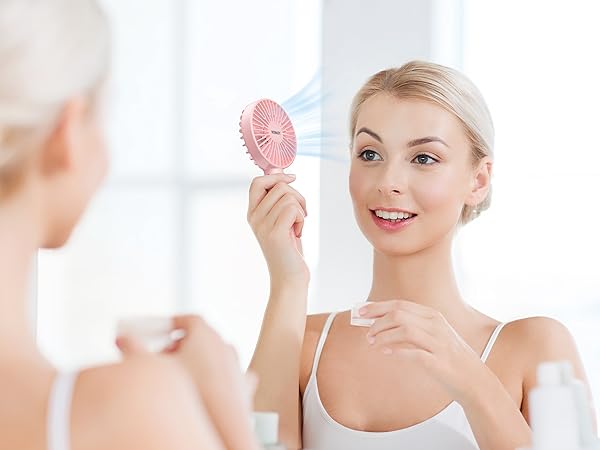 HonHey portable fan, battery operated fan, mini handheld fan, pocket fan with rechargeable battery