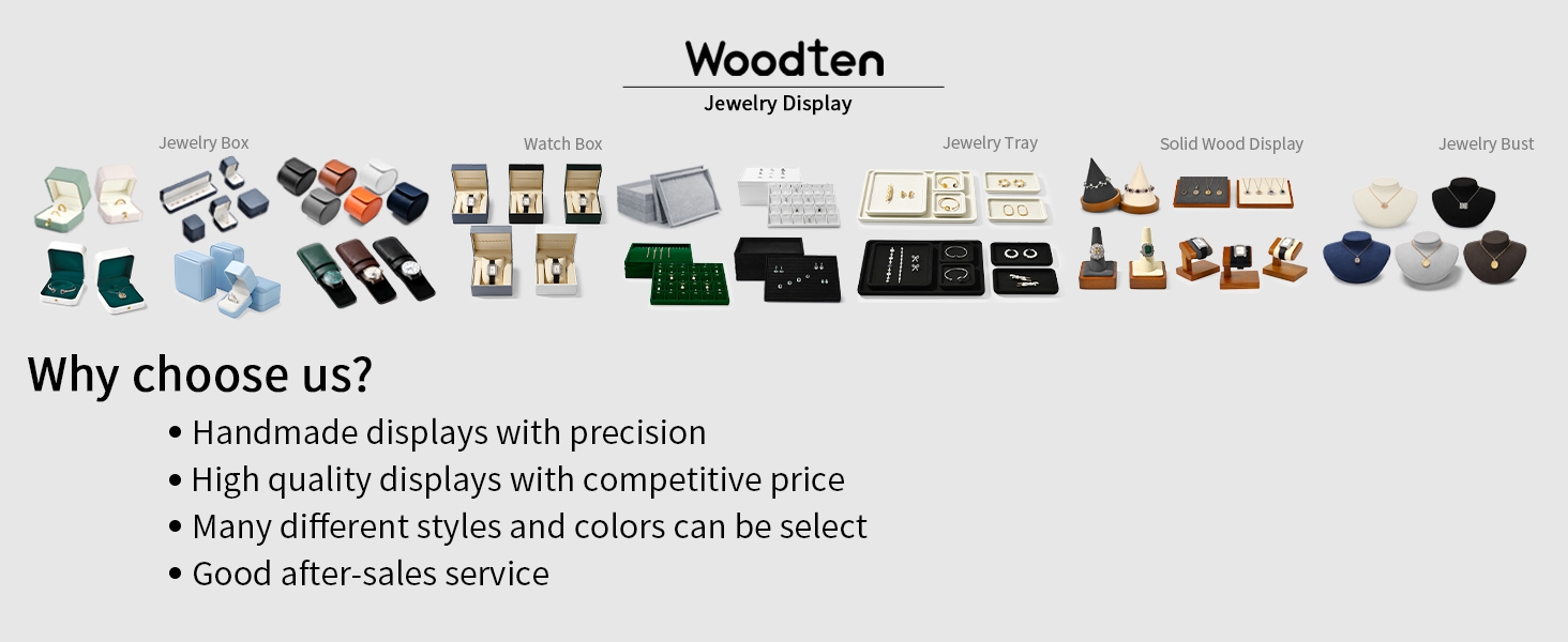 Woodten microfiber jewelry display flat tray for ring earrings necklace bracelet