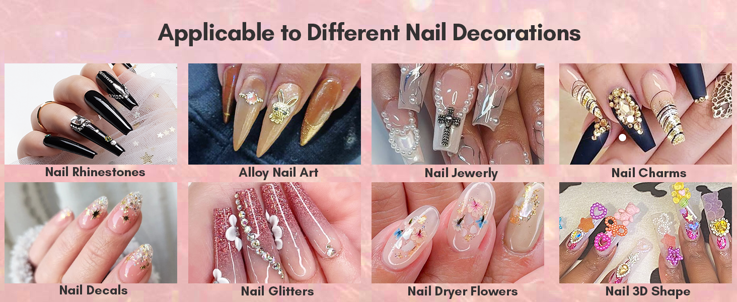 Champagne Nail Rhinestone With Gel Nail Glue For Gems 15ML Strong