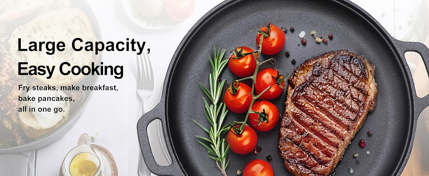 12-Inch Cast Iron Pizza Griddle Pan