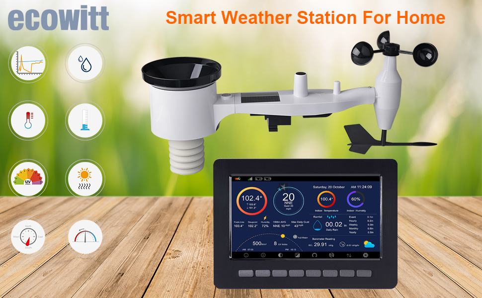 Ecowitt Wireless WiFi Weather Station Digital Weather Forecast with