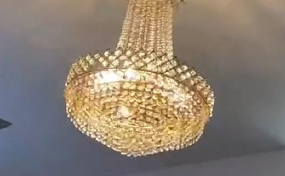 Buy GVIBE K9 Crystal Chandelier Jhumar 480mm Point Drop Handicraft