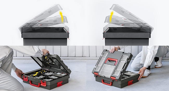 Amazon.co.jp: サンワダイレクト 工具箱 セミクリア蓋付き 大