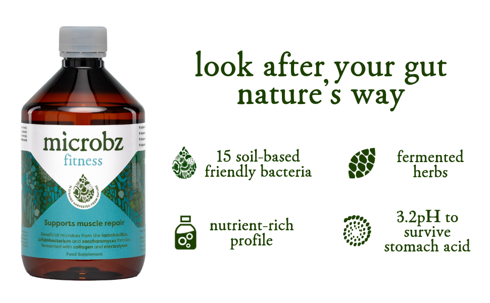 microbz fitness liquid probiotic beneficial bacteria daily supplement fermented herbs gut immunity