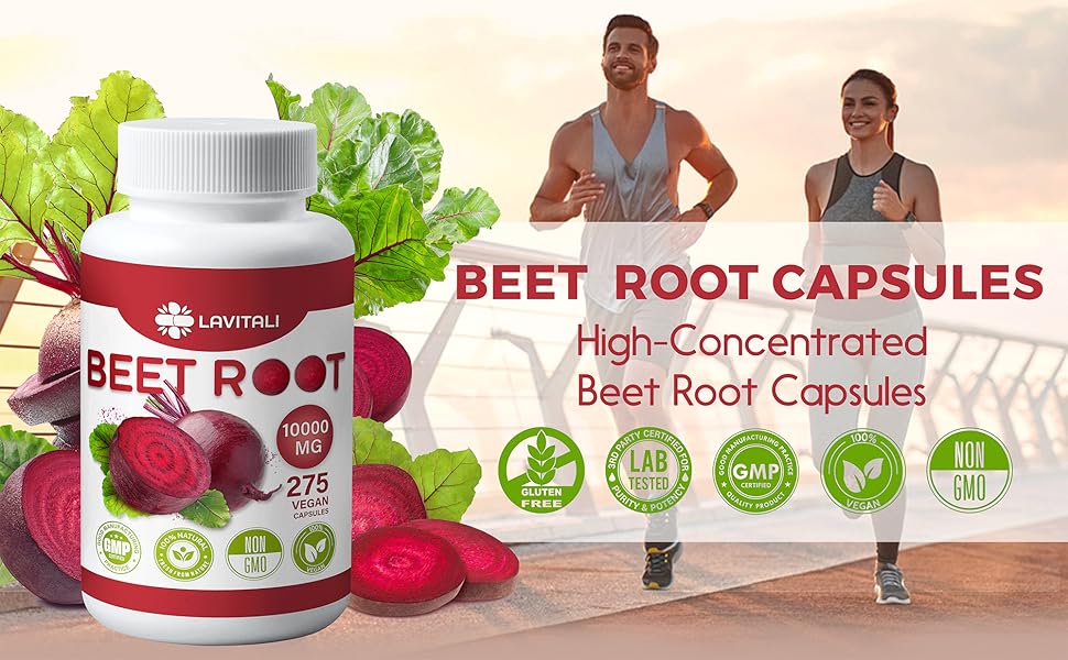 LaVitali 275 Beet Root Extract Capsules, 1000mg per Serving