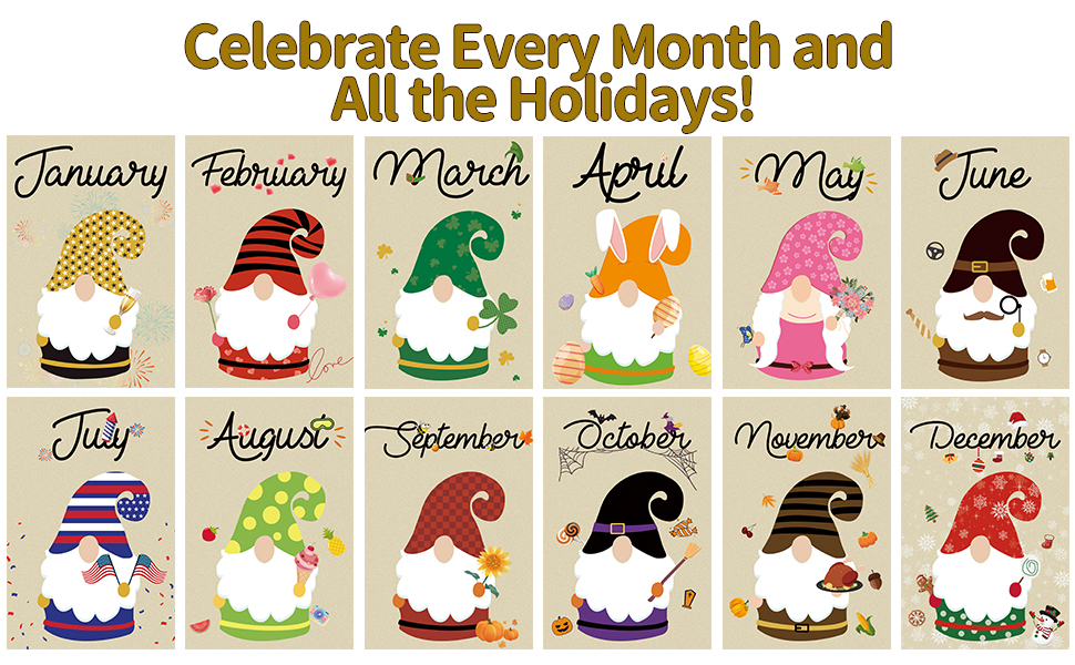 Garden Flags Seasonal Garden Flags Set of 12, Double