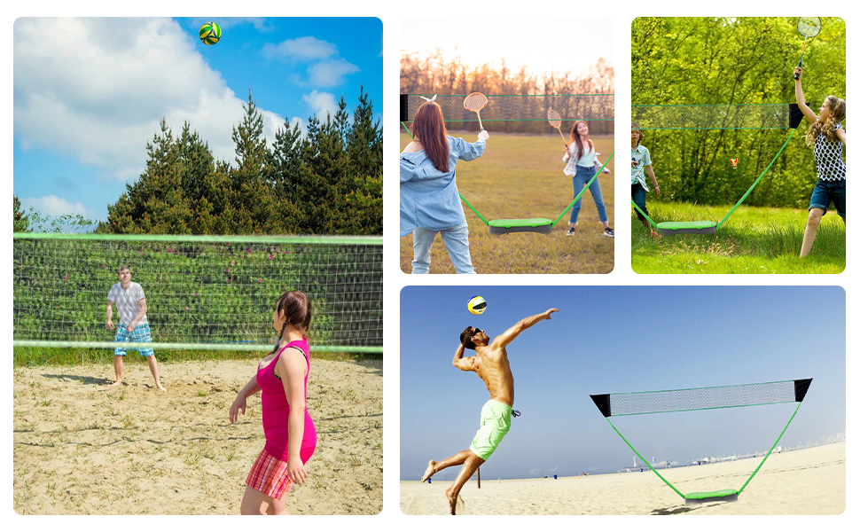 FBSPORT Portable Badminton Set with Net, Easy Setup Volleyball Net for