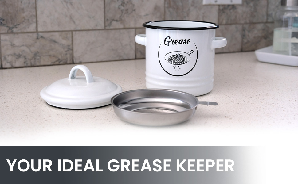 Wishful Home Bacon Grease Container for Kitchen Cooking