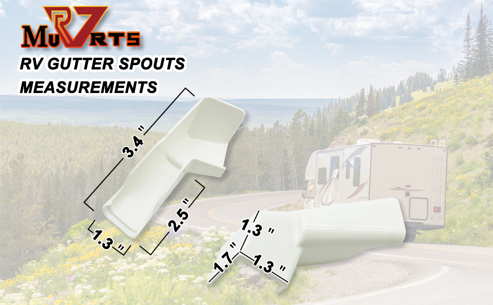 RV Murts RV Gutter Spouts, RV Rain Gutter Downspout with