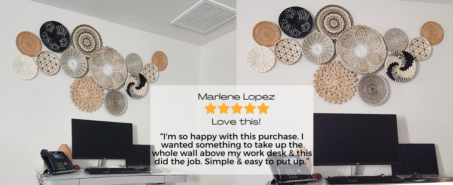 Decorative Wall Baskets Decor, Boho Baskets Wall Decor