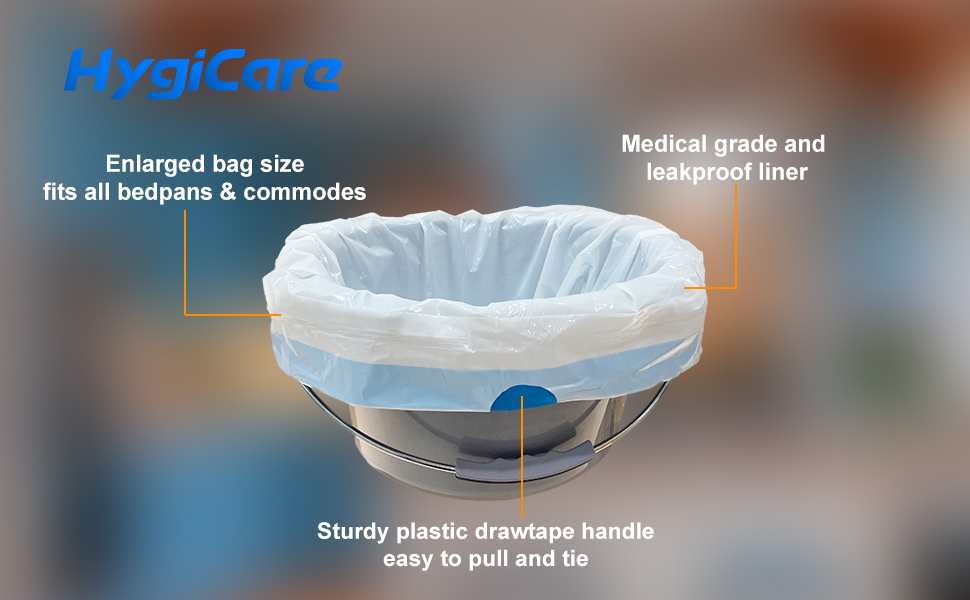 HygiCare Enlarged Size Bedpan & Commode Liners 200 Count