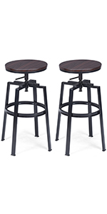 COSTWAY Set Di 4 Sgabelli Da Bar, Sgabello Sedie Alta Con Poggiapiedi, Stile Industriale Per Cucina, Soggiorno, Sala Da Pranzo, Capacità 100kg (30x30x62 Cm) 21 4