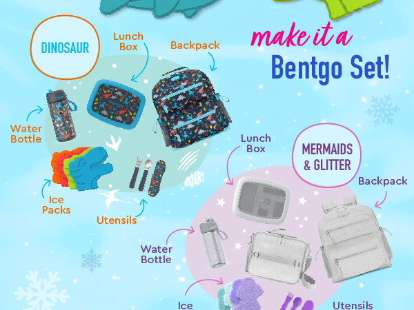 bentgo kids ice pack bundle with bentgo kids backpack lunch bag and lunch box bentgo kids prints