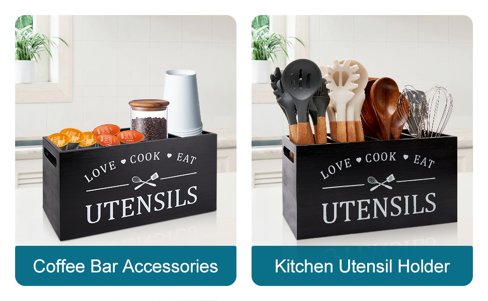 black utensil holder