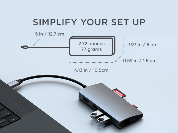 Apple - satoshi Satechi 8 in 1 USB C Hub Multiport Adapter V2, 4K HDMI, 115W