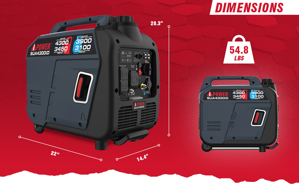 AiPower Portable Inverter Generator Dual Fuel, 4300W RV