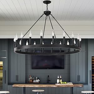 flat ceiling black farmhouse chandelier