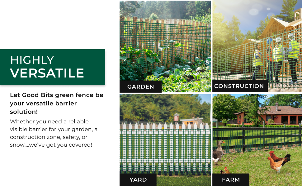 Temporary Fence Plastic Fence Roll 4x100, Green Garden Fencing for Yard, Plastic