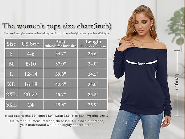 YSYOKOW Womens Cute Sexy Off Shoulder Blouses Long Sleeve