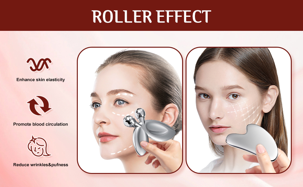 Gua Sha Facial Tools and Face Roller Set