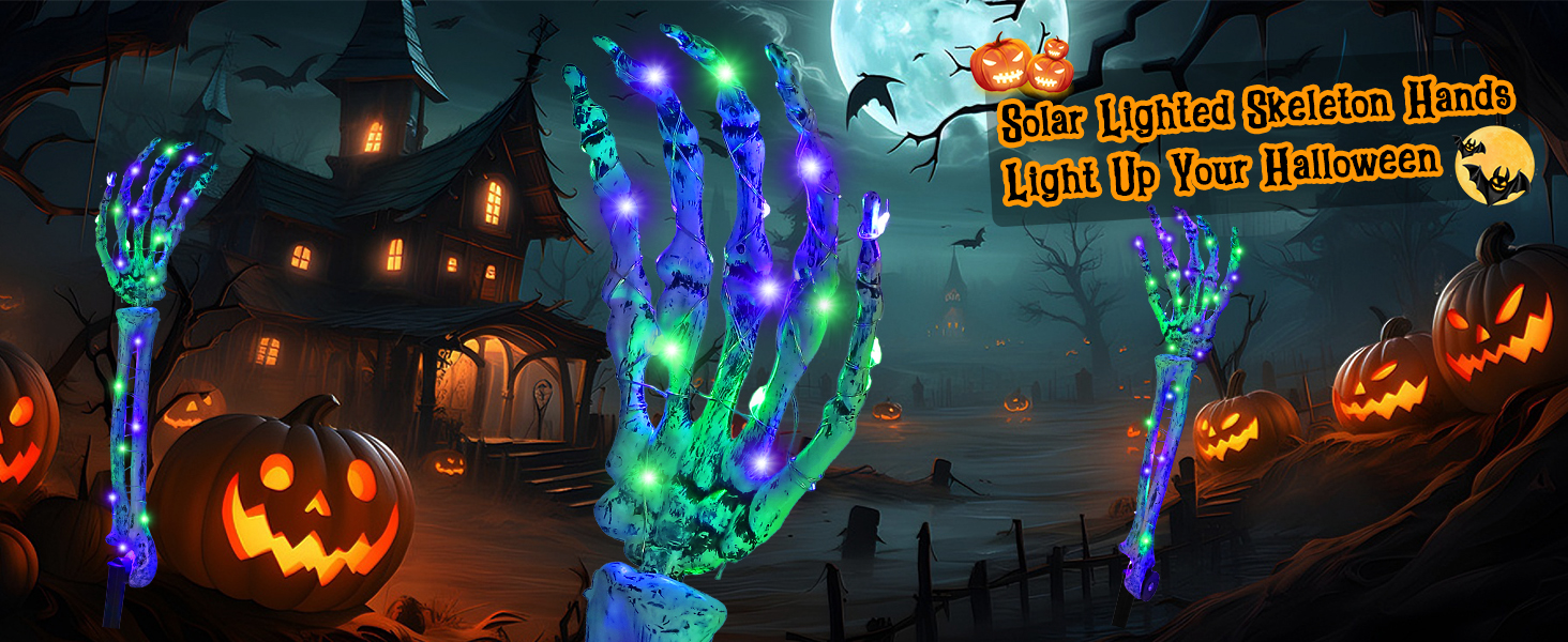 Halloween Lighted Skeleton Arm Decorations