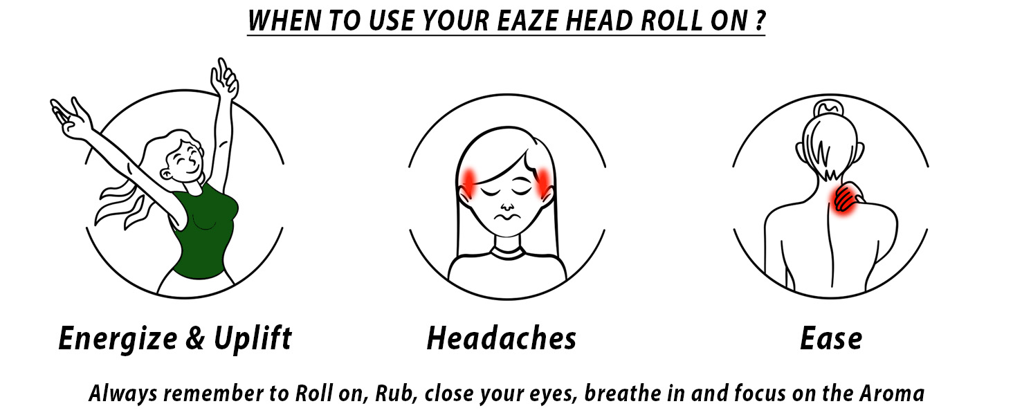 migraine STICK Roll on Stick HEADACHE Aromatherapy Essential Oil Premium Eucalyptus Peppermint