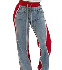 two tone jeans,drawstring jeans,elastic waisted jeans,sweatpant jeans,baggy sweatpant jeans