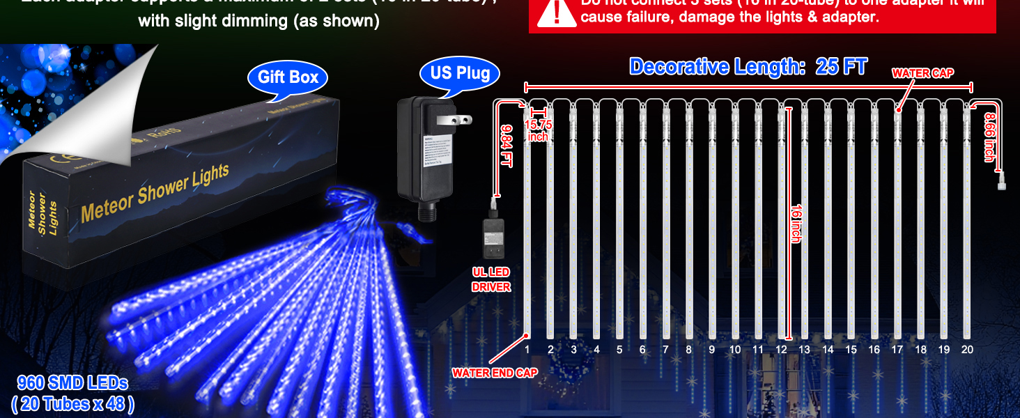 led chritmas shower lights
