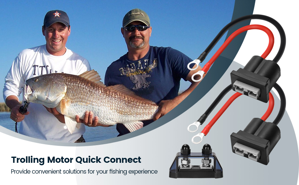 Zuomeng Trolling Motor Battery Quick Connect with HeavyDuty 8Gauge Wire and